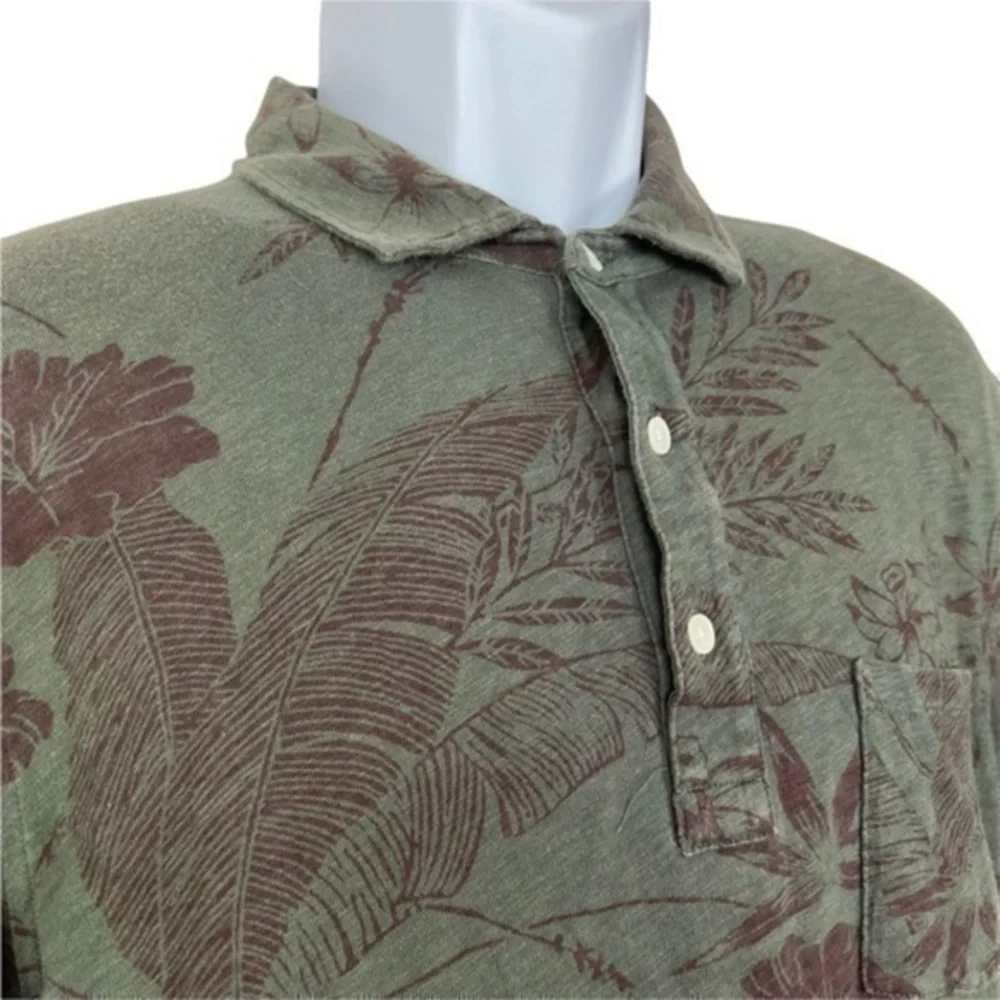 J.Crew Men Top Shirt Pullover Green floral Sz M